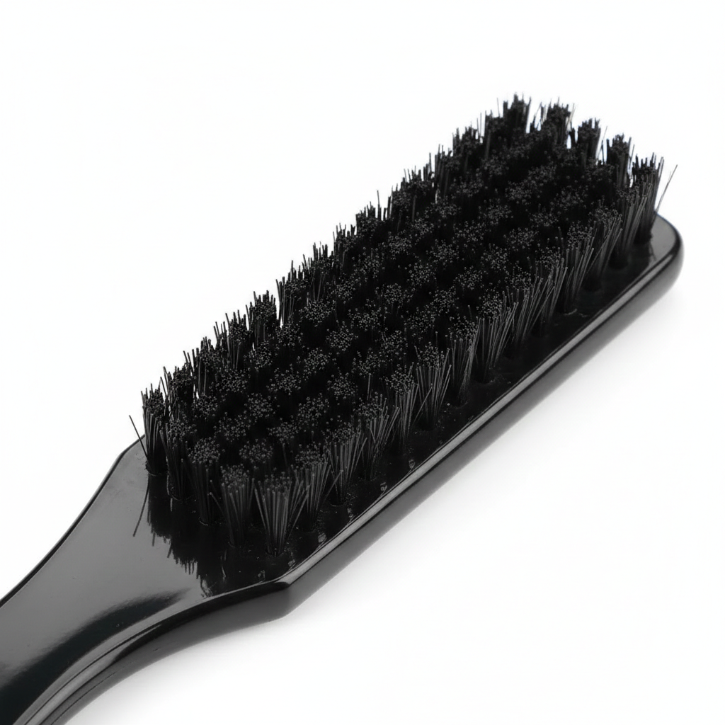 Professional Barber Fade Brush – Soft Bristle Flat-Top Design for Neck & Hairline Cleanup