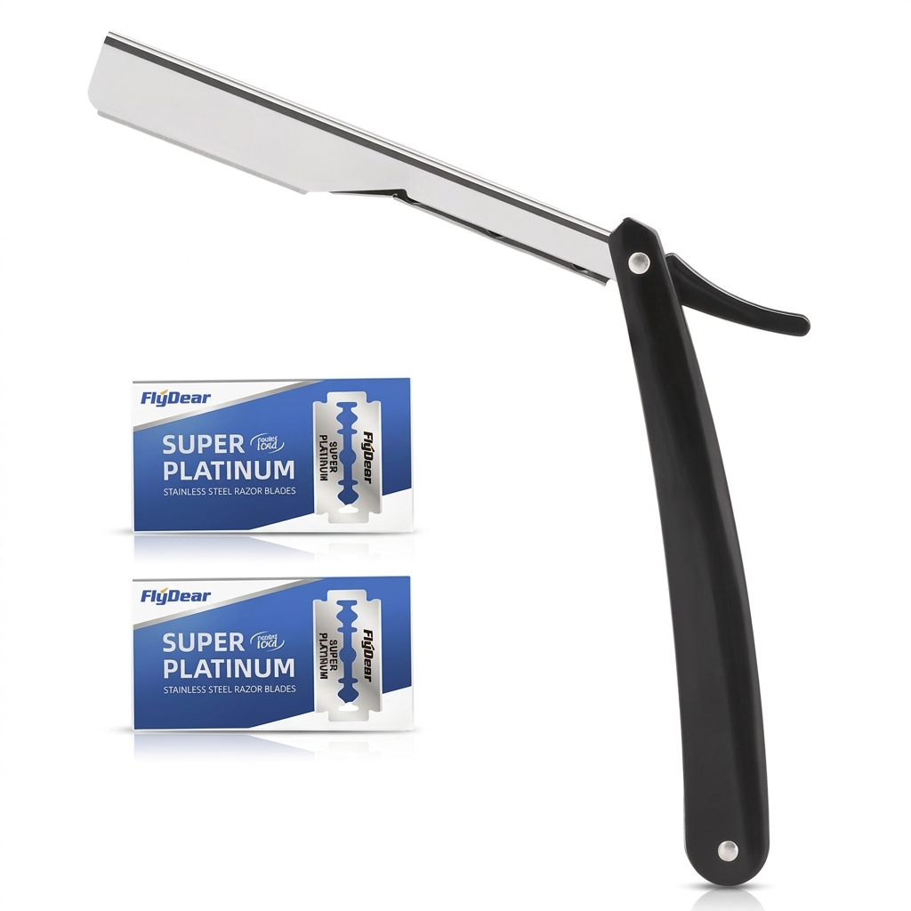 Professional Straight Razor — Stainless Steel Folding Barber Shavette | Replaceable Blades
