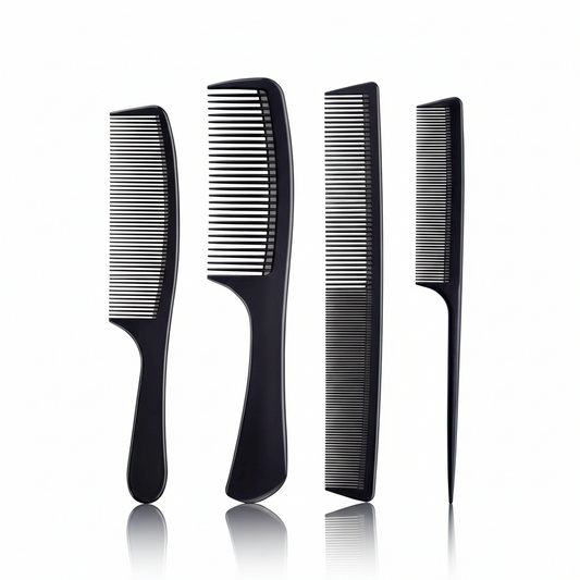 Professional Carbon Fiber Barber Comb Set – Heat Resistant & Anti-Static | 5-Pack
