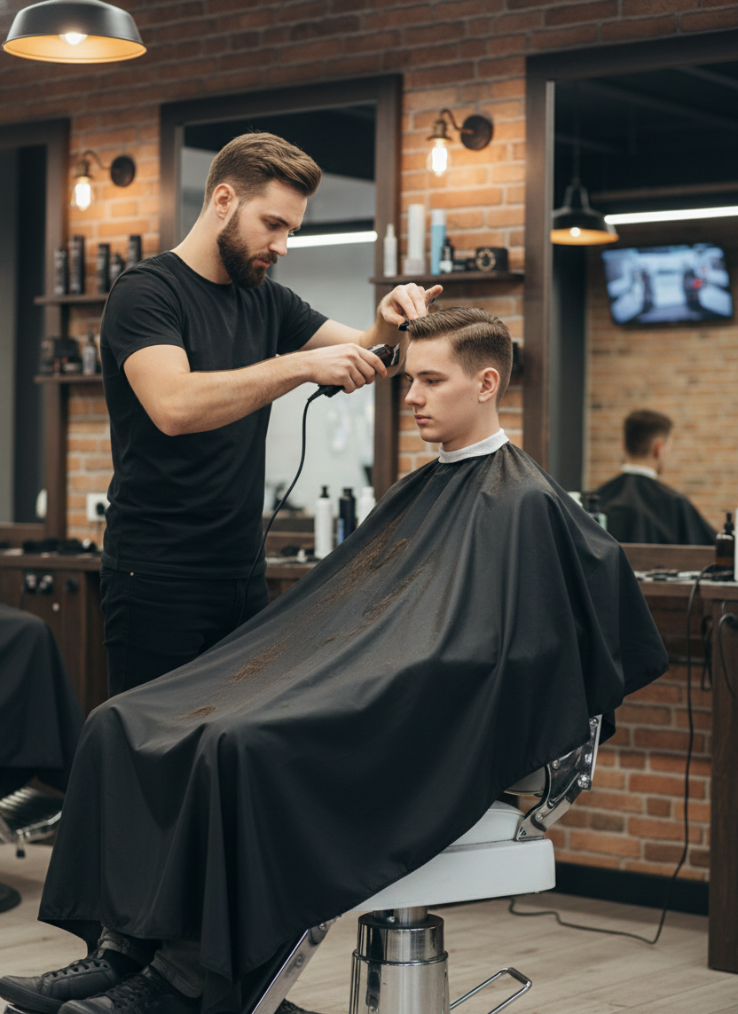 Waterproof Barber Cape – Salon-Grade, Adjustable Neck | Professional Black