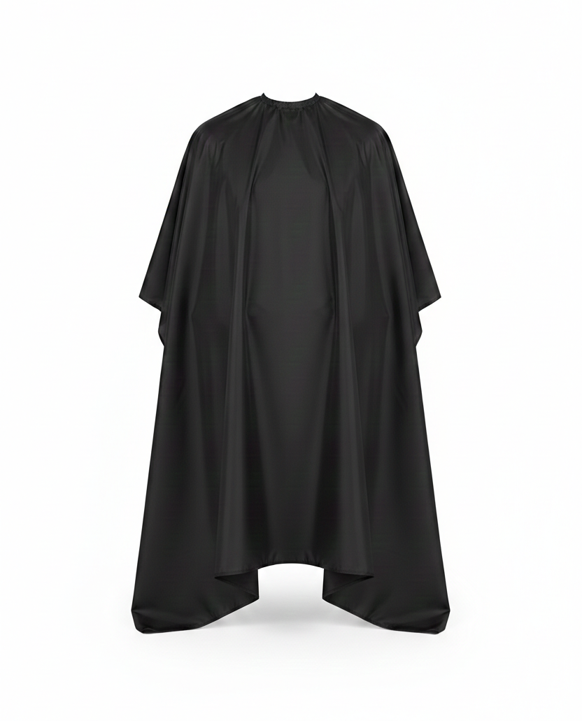 Waterproof Barber Cape – Salon-Grade, Adjustable Neck | Professional Black