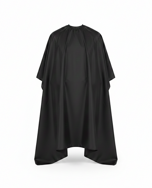 Waterproof Barber Cape – Salon-Grade, Adjustable Neck | Professional Black