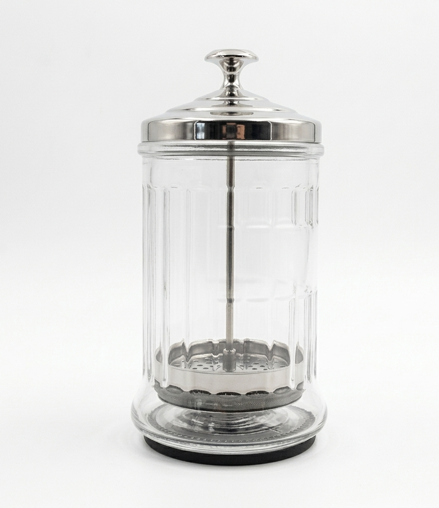 Salon Tool Disinfection Jar — Glass Sterilization Container | Barber, Nail & Spa Use