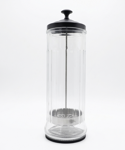 Salon Tool Disinfection Jar — Glass Sterilization Container | Barber, Nail & Spa Use