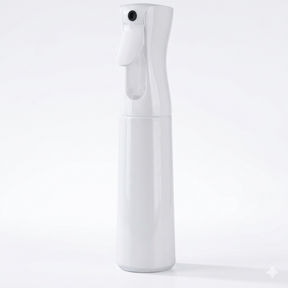 White spray bottle on a white background